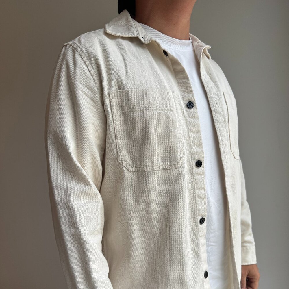 H&M Cream Beige Overshirt Jacket Size M